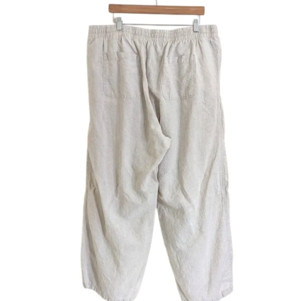Amazon Essentials Linen Blend Pull On Drawstring Wide Leg‎ Pants Size 2X